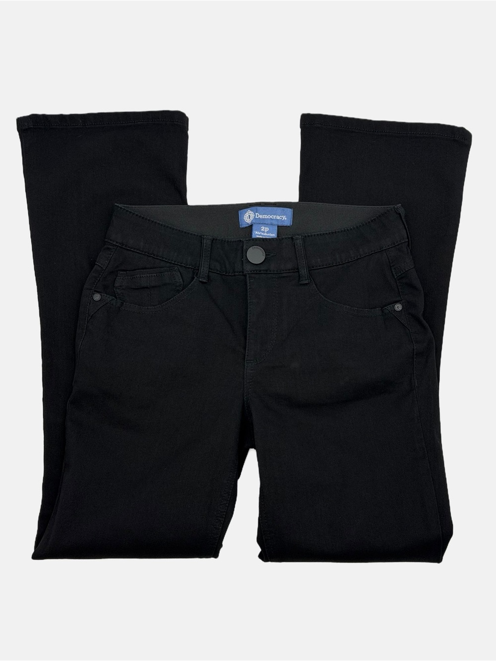 Democracy Ab"solution Kathryn Black Itty Bitty Bootcut Jeans Mid Rise 2P Petite - Picture 2 of 14